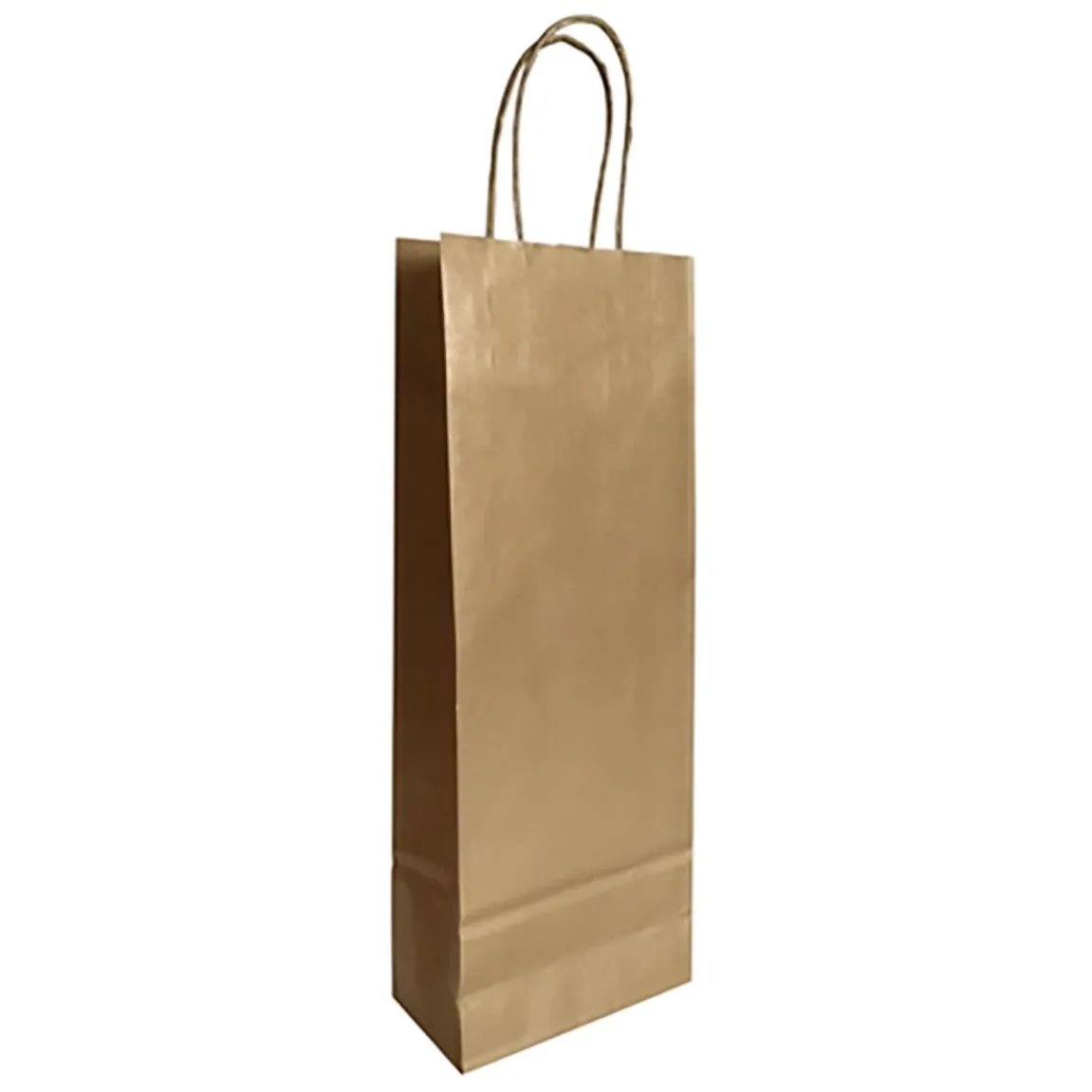 Vinkasse Papper Tvinn Handtag Guld 140x80x390mm