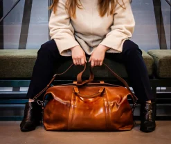 Weekendbag Pisa Skinn Cognac