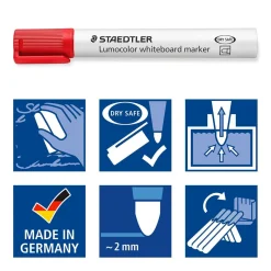 Whiteboardpenna Staedtler Lumocolor Rund 4-färger Neon 2mm