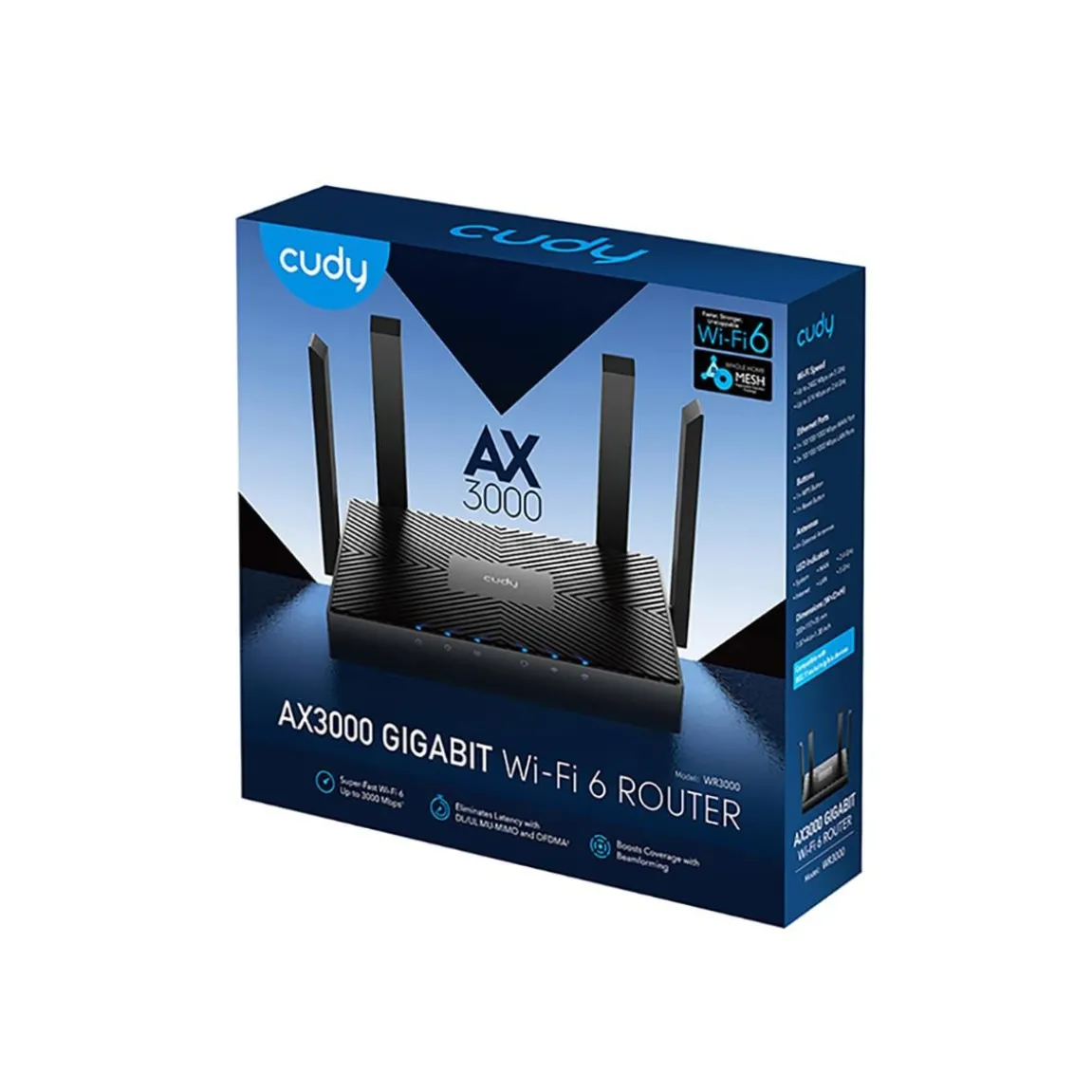 Wi-Fi Router Cudy WR3000 AX3000 Gigabit Wi-Fi 6 Mesh